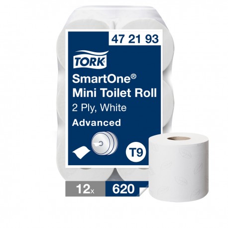 Tork SmartOne T9 Mini Toilet Roll White x12
