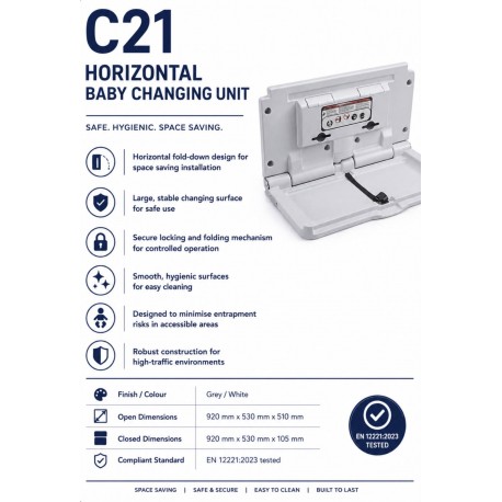 Grey /White Horizontal Baby Changer