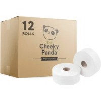Cheeky Panda – Professional Bamboo Mini Jumbo Toilet Rolls | Bulk Box of 12 Rolls